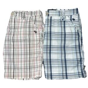Lot Of 2 Y2K Abercrombie Girls 14 Plaid Bermuda Shorts